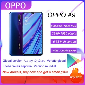 Novo OPPO A9/F11 smartphone 4G LTE Android 8.1 MT6771V Octa Core 6.53 polegadas 128G Celular de Volta impressão digital 16MP 3D do Corpo 4020mAh