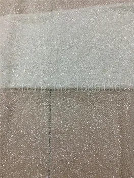 Mais recente francês líquido de tule tecido do laço 5yards africana lantejoulas coladas glitter, laço de tecido H-72415