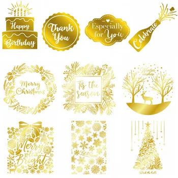 Feliz Natal Árvore de floco de Neve Desejos Palavras de Metal de Películas a Quente Chapa para DIY Scrapbooking Tipografia Relevo Cartões de Papel Artesanato