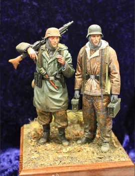 1:16 resina figuras de soldados (2pcs/lote) kit modelo sem pintura