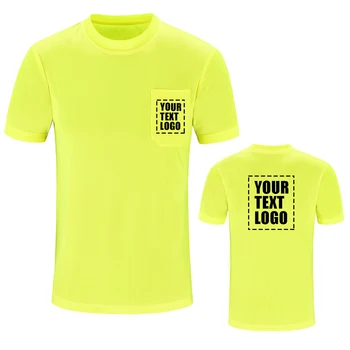 AYKRM Alta Vis Segurança T-Shirt, Muito Sleev Respirável Camisa Cooler de Alta Visibilidade Camisa