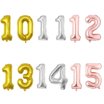 40inch 10 11 12 13 14 15 16 17 18 19 Balão Rosa de Ouro Prata 10 ° 11 ° 12 ° 13 ° 14 ° 15 ° Festa de Aniversário, Decoração de Balões