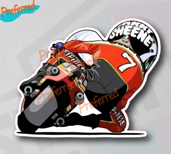 Barry Sheene Cartoon Moto Racer Adesivo Decalque-100mm de Moda Legal dos desenhos animados de Corrida de motos Adesivos de Carro Decalques