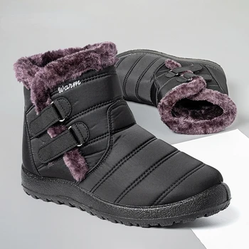 2023 Novas Botas de Inverno de Mulheres Impermeável Sapatos de Inverno Mais Casual Luz Tornozelo Quente Sapatos de Algodão de Algodão de Neve para Homens e Mulheres