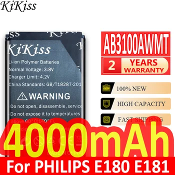KiKiss de Alta Qualidade 4000mAh AB3100AWMC Bateria para Philips Xenium E560 CTE560 E181 E180 CTE181 CTE180 CTE180BK Batteria
