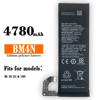 100% Genuíno xiaomi Telefone Original de Substituição 4780mAh Bateria BM4N Para Xiaomi Mi 10 5G Mi10 bateria Pilhas