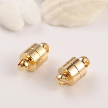 6x12MM 14k Real, Banhado a Ouro Bracelete Magnético Fecho de Grânulos de Alta Qualidade para Diy Fazer a Jóia de Descobertas Acessórios