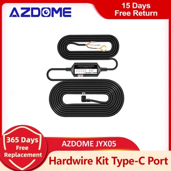 Azdome JYX05 Hardwire Kit com Tipo-C Porta Para GS63Pro/M27/M560/M580 Baixo Vol Proteção 12V-24V em 5V2.5A fora