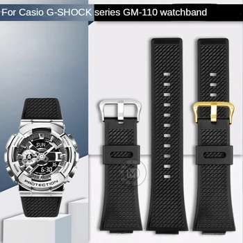 Relógio de Silicone, Alça para Casio Bloqueio de Carga Spray GM-110 G-Shock 5553 Série Impermeável, à Prova de Suor Resina Especial Watchband16mm