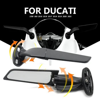 Para A Ducati Panigale 1299 959 2015 2016 2017 2018 2019 2020 2021 Espelho Retrovisor Da Motocicleta De Rotação Ajustável Espelho Retrovisor Do Lado