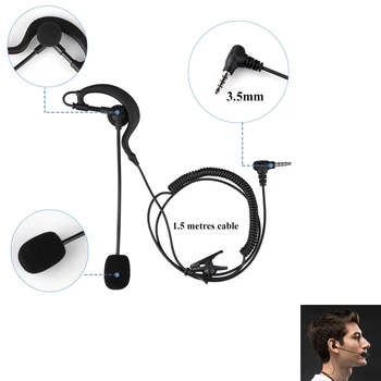 Fodsports Intercom ficha Jack de 3,5 mm Fone de ouvido Árbitro Fone de ouvido de Futebol de Juiz de Fone de Arbitragem Fone de ouvido de Bicicleta Unilateral gancho de orelha