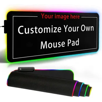 DIY Personalizado Mouse Pad de Iluminação de LED de Grande tapete de rato Gaming RGB Iluminação Portátil Mesa escritório Tapete de Borracha Gamer Tapete