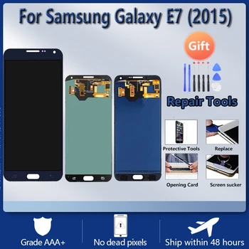 5.5' AMOLED Display Para Samsung Galaxy E7 2015 E700 E7000 E7009 E700F E700H Tela LCD Touch screen Digitalizador Assembly