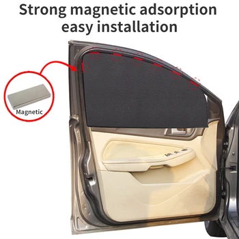 Magnético Carro pára-Sol com Protecção UV de Carro Cortina da Janela do Carro do Lado da Janela SummerAnti-Sol direto Cortina de Malha Respirável Viseira de Sol