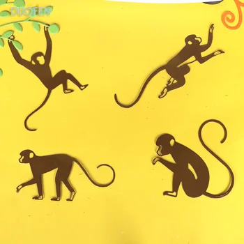 DUOFEN de CORTE de METAL MORRE 050073 macacos bonitos recorte de renda oco relevo estêncil DIY Scrapbook Papel Álbum de 2018 novo