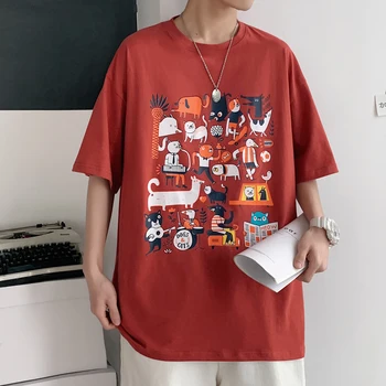 Homens de Moda de Algodão Camiseta de Anime Mens Verão T-shirts 5XL de grandes dimensões Camisetas Engraçadas Casual T-Shirt Para Homem