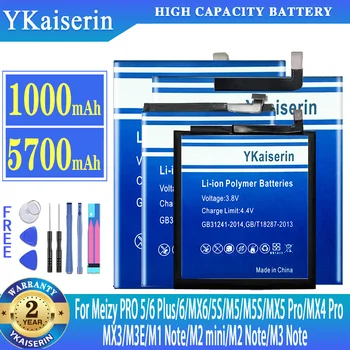 YKaiserin Bateria Para o Meizu Meizy PRO 5 6 Plus/MX6/5S M5 M5S/MX5 Pro MX5Pro/MX4 Pro/M3 Nota/M3E/M2 mini-Note/MX3/M1 Nota M1Note