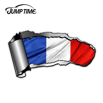 Saltar Tempo Rasgado Corte Rasgado Projeto de Metal Com a França francês Bandeira Nacional Motivo Externo Vinil Adesivo de Carro para o Windows