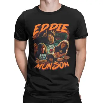 Vintage Eddie Munson Colagem de Coisas estranhas t-shirt para homens Clube do Inferno T-Shirt de Manga Curta T-Shirt 4XL 5XL 6XL Tops