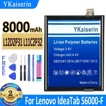 YKaiserin L11C2P32 8000mAh Bateria Para Lenovo IdeaTad S6000 S6000-F-H A7600 A7600-HV A7600-F A10-80 A10-80HC Telefone Móvel