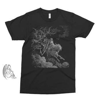 A Visão da Morte de Gustave Dore, T-shirt Tee Xilogravura Arte da Gravura Renascentista Gustave Dore Bonito Presente