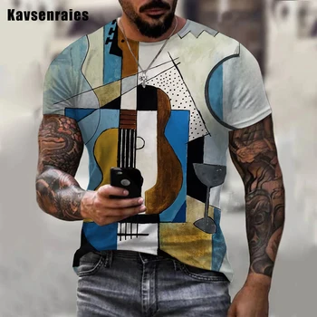 Alta Qualidade Homens, Mulheres da Moda Cool Criativo Música de Guitarra 3D T-Shirt da Moda Guitarra Impresso T-Shirt de Manga Curta de grandes dimensões Tops