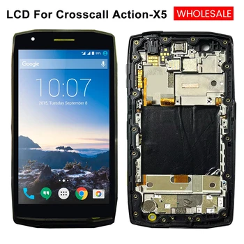 Ação Original-X5 Tela Para Crosscall Ação-X5 Display LCD de Montagem Para Crosscall Ação X5 LCD Ação X5 Ecrã Preto