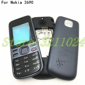 Boa qualidade de Carcaça Completa Para Nokia 2690 Habitação Frontal painel Frontal Moldura Capa+contracapa/bateria tampa de porta+Teclado