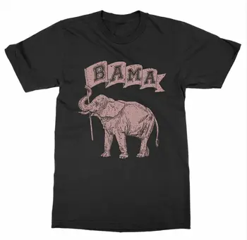 Estados unidos da América Alabama Patriota Elefante Mascote da T-Shirt. Manga curta 100% Algodão Casual T-shirts Solta Top Tamanho S-3XL