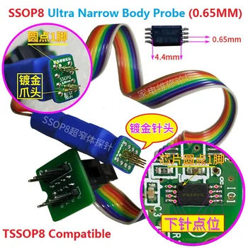 TSSOP8 Patch Chip da Sonda de Fio de Linha SSOP8 Ultra-estreito Corpo Queima de Leitura Escrita Primavera Dedal de 8 Metros de TSSOP8 Para DIP8 Teste de Assento