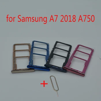 Para Samsung Galaxy A7 2018 A750 A750F A750FN A750G A750GN Original Carcaça do Telefone Bandeja do cartão SIM do Adaptador de Cartão Micro SD Suporte da Bandeja de