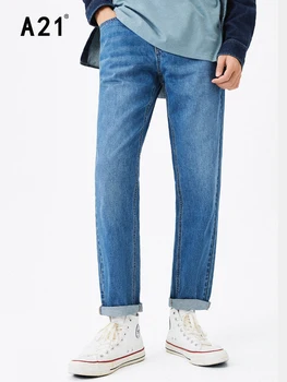 A21 Homens Casual Jeans para a Primavera Verão 2022 Simples de Moda de Cintura Baixa 100% Algodão, Denim, Calças Masculinas em linha Reta Calças de Streetwear