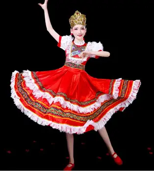 Mulheres Russas Dança Vestido De Folk Desempenho Da Fase De Roupas Étnicas
