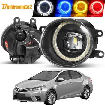 2 Peças Anjo Olho conjunto da Luz de Nevoeiro Carro Esquerdo + Direito de LED Lente de Nevoeiro Dia da Lâmpada DRL 40W 12V Para Toyota Corolla 2007 a 2015