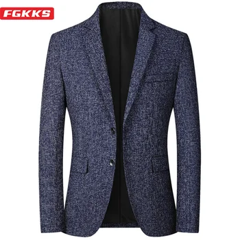 FGKKS 2021 Primavera, Outono, Blazers Moda masculina Casual Slim Business Bonito Ternos de Marca Homens Blazers, Tops