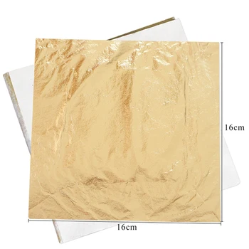 1000pcs #2.5 Folha de Cobre Imitação Folha de Ouro 16cm de Arte Craft Design de Papel Dourado de Parede Decoração da Casa Dourada de Glitter, Papel
