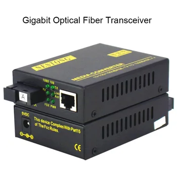 Gigabit Transceptor de Fibra Óptica de modo Único de fibra Única, Conversor dos Meios da Fibra 1 Fibra Óptica 1 RJ45 de Monitoramento de Vídeo Transmi