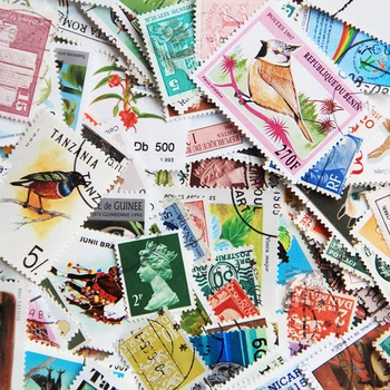 Estrangeira em Massa de tamanho grande, sem repetição de 500 diferentes utilizados selos de carta adesivo Bilhete de desenhos animados Selos de correio Com Postagem