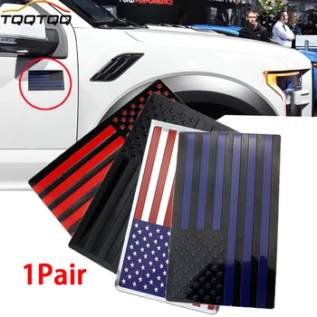 1Pair EUA Black Flag Auto Carro Fender Emblema para Caminhões Carros Laptop Paredes