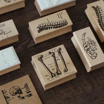 Artesanato em madeira da Caixa do Saco de Papel Retro Notas Envelope Decoração DIY Selo Esqueleto Humano Decorativos Mão de Conta