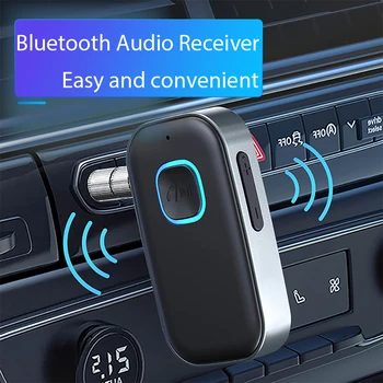 Bluetooth Aux Adaptador Bluetooth sem Fio-compaitable 5.0 Receptor de Áudio de 3.5 mm Jack Música viva-voz para Carro, alto-Falante Fone de ouvido