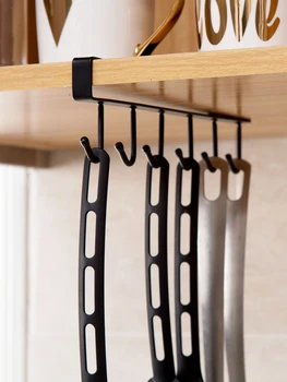 Cozinha armário de parede de suspensão sem furos para armazenar utensílios de cozinha ganchos para pendurar