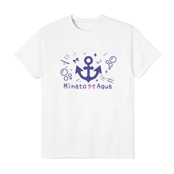 Hololive Vtuber Minato Aqua Cosplay de Algodão T-shirt dos Homens as Mulheres de Verão Casual 3D Print T-shirt de Manga Curta Camisa