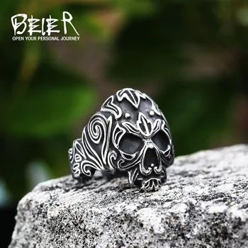 Beier nova loja em Aço Inoxidável 316L Viking Esqueleto anel anel dos homens de jóias de moda para LLBR8-721R