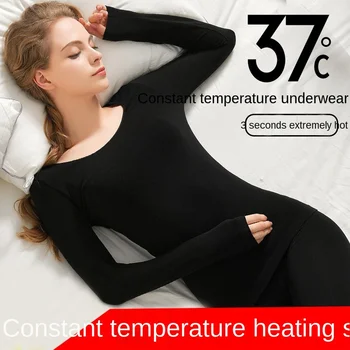 A auto-aquecimento 37℃ temperatura constante roupa interior quente, homens e mulheres, alguns de terno fina e uniforme de velocidade no inverno quente camisola de algodão