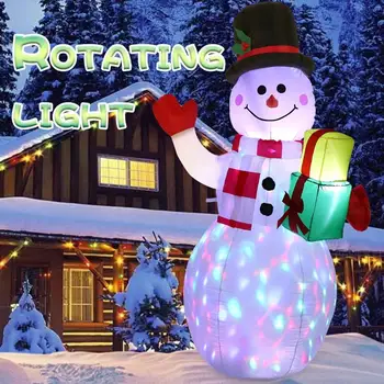 OurWarm, 1,52 M de Natal Inflável Decorações de 5 metros do Boneco de neve, Noite DIODO emissor de Luz ao ar livre do Gramado do Quintal Brinquedos de Natal Decoração para uma Festa de Ano Novo