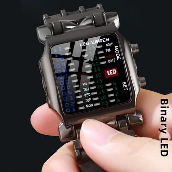 Homens Relógio de Moda do Programa Binário Criatividade Relógio Eletrônico Digital Writwatch Impermeável Relógios para Homens Relógio Masculino