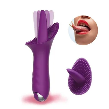 EXVOID Língua Vibrador de Silicone de Mama, com Massageador do Clitóris Estimulador Oral, Lambendo Masturbador Feminino Vibradores, Brinquedos do Sexo para Mulheres