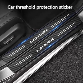 De Fibra de carbono, Etiqueta do Carro Porta do Carro Tronco de Proteção de Decalque para Mitsubishi Lancer 9 10 EX EVO ASX L200 Colt Pajero Eclipse