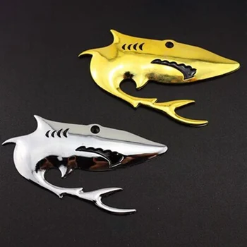 Metal 3D Tubarão Etiqueta do Carro de som Estéreo de Tubarão Crachá de Decalques de Alta Qualidade Logotipo Para Automóveis Estilo Carro Docoration Acessórios
